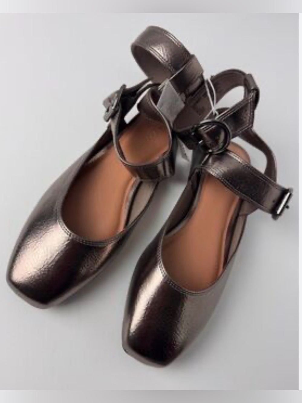 Old Navy Metallic Bronze Ankle-Strap Flats